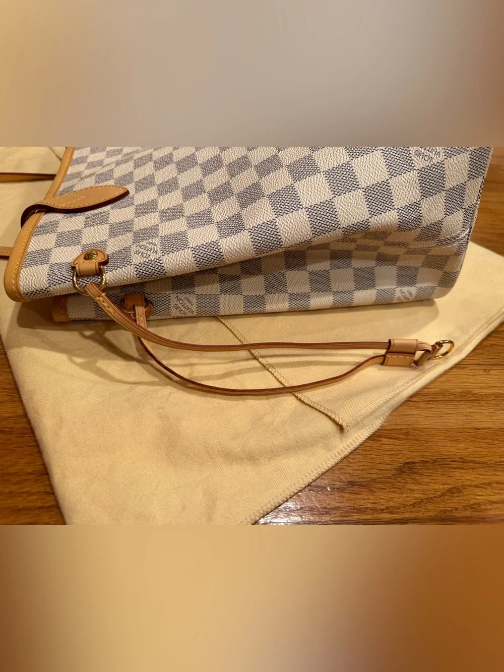 Louis Vuitton Neverfull MM Damier Azur Tote Bag with Samorga Insert